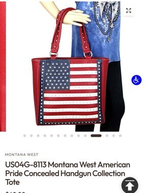 Montana West Red, White & Blue American Flag Studded Tote